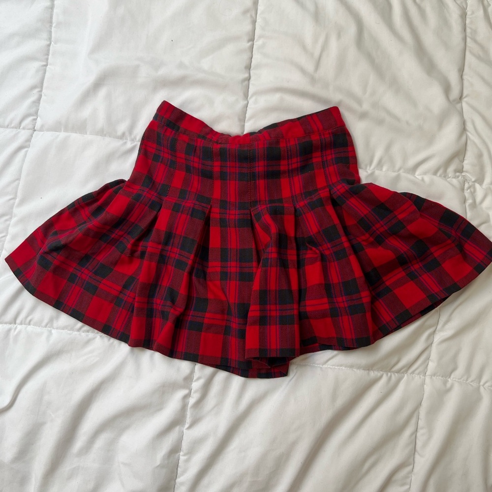 H&M Red and Black Mini Skater Skirt